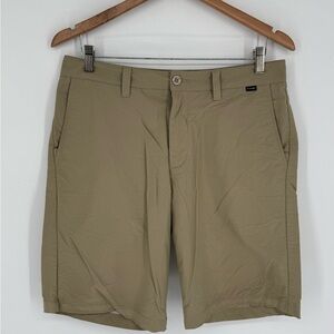 Travis Mathew Men's Golf Shorts Size 32 Tan Flat Front Outdoors Sports Golf H7